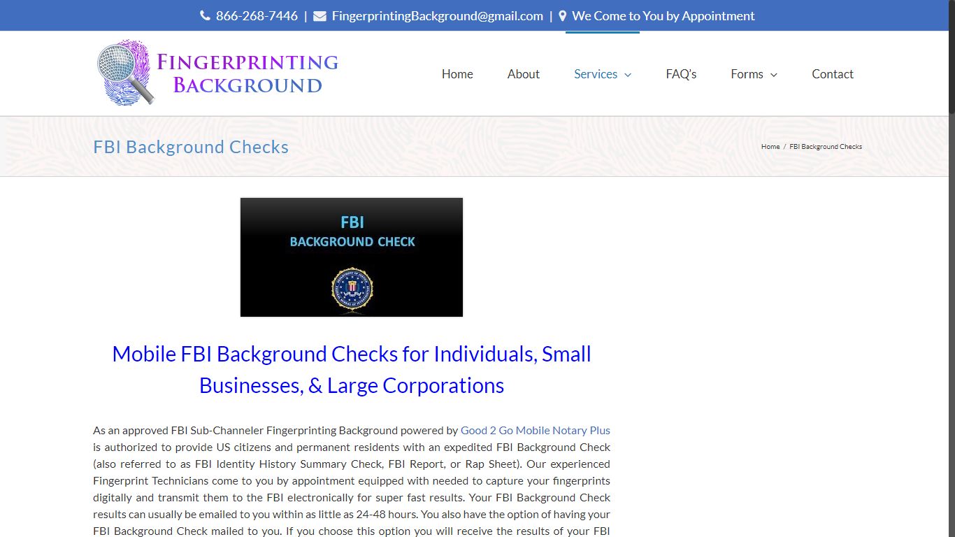 FBI Background Checks | Fingerprinting Background