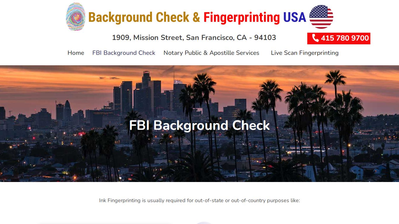 FBI Background Check | Finger Printing USA
